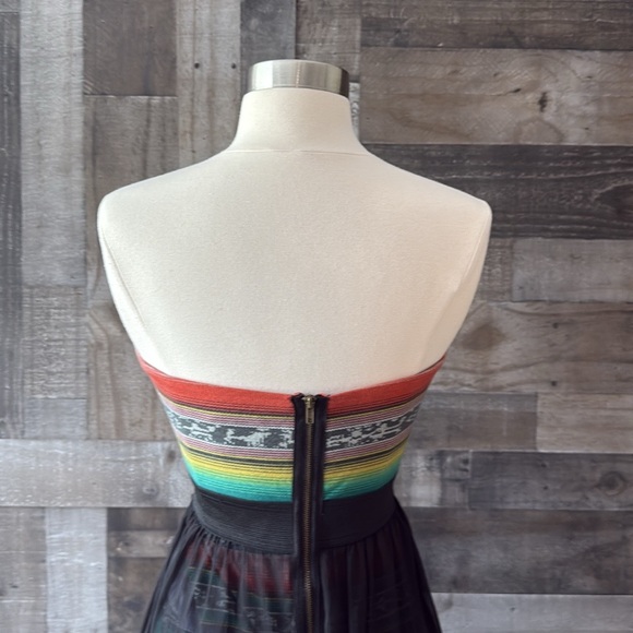 American Rag strapless serape dress small sheer western festival boho wanderlust - Picture 6 of 12